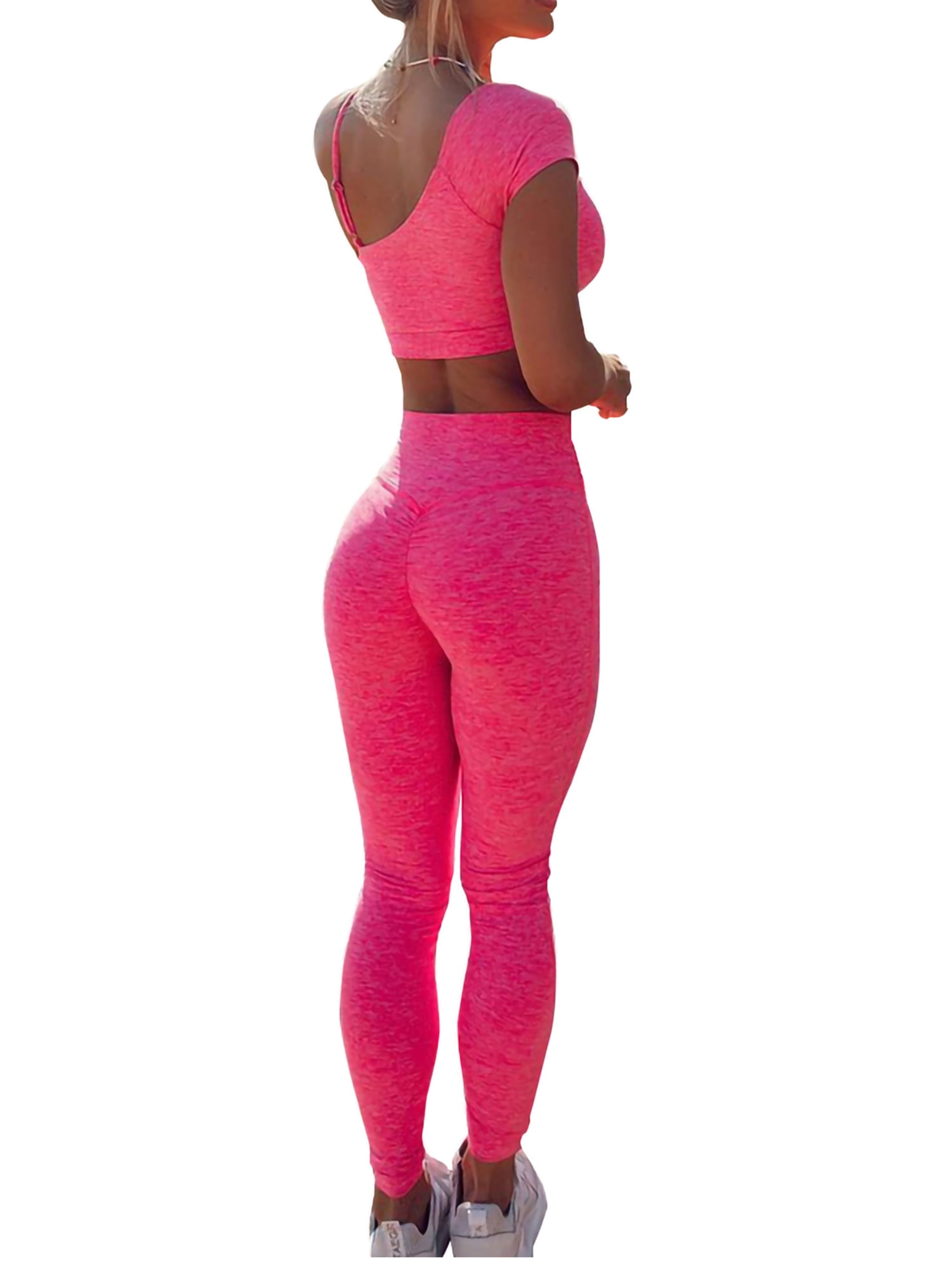 Ma&Baby Women Workout 2 Piece Yoga Outfit Crop Top and Leggings