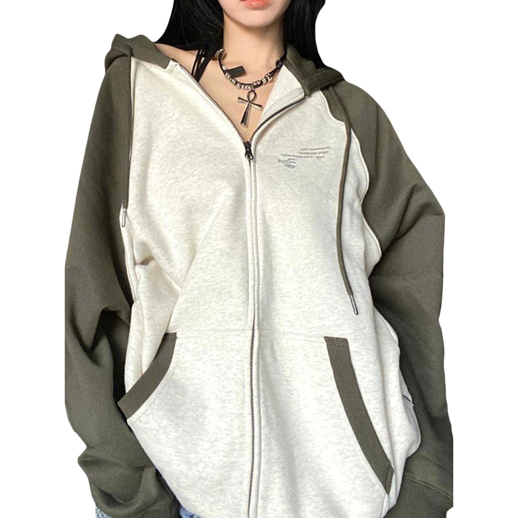 Ma&Baby Women's Retro Hoodie Jacket Coat Loose Long Sleeve Sweatshirt  Outwear with Pockets