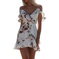 Ma&Baby Womens Boho Floral Chiffon Summer Party Beach Short Mini Dress ...