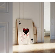 Ma Cherie Ace Of Hearts Poster, Coquette Bow Playing Card Wall Art