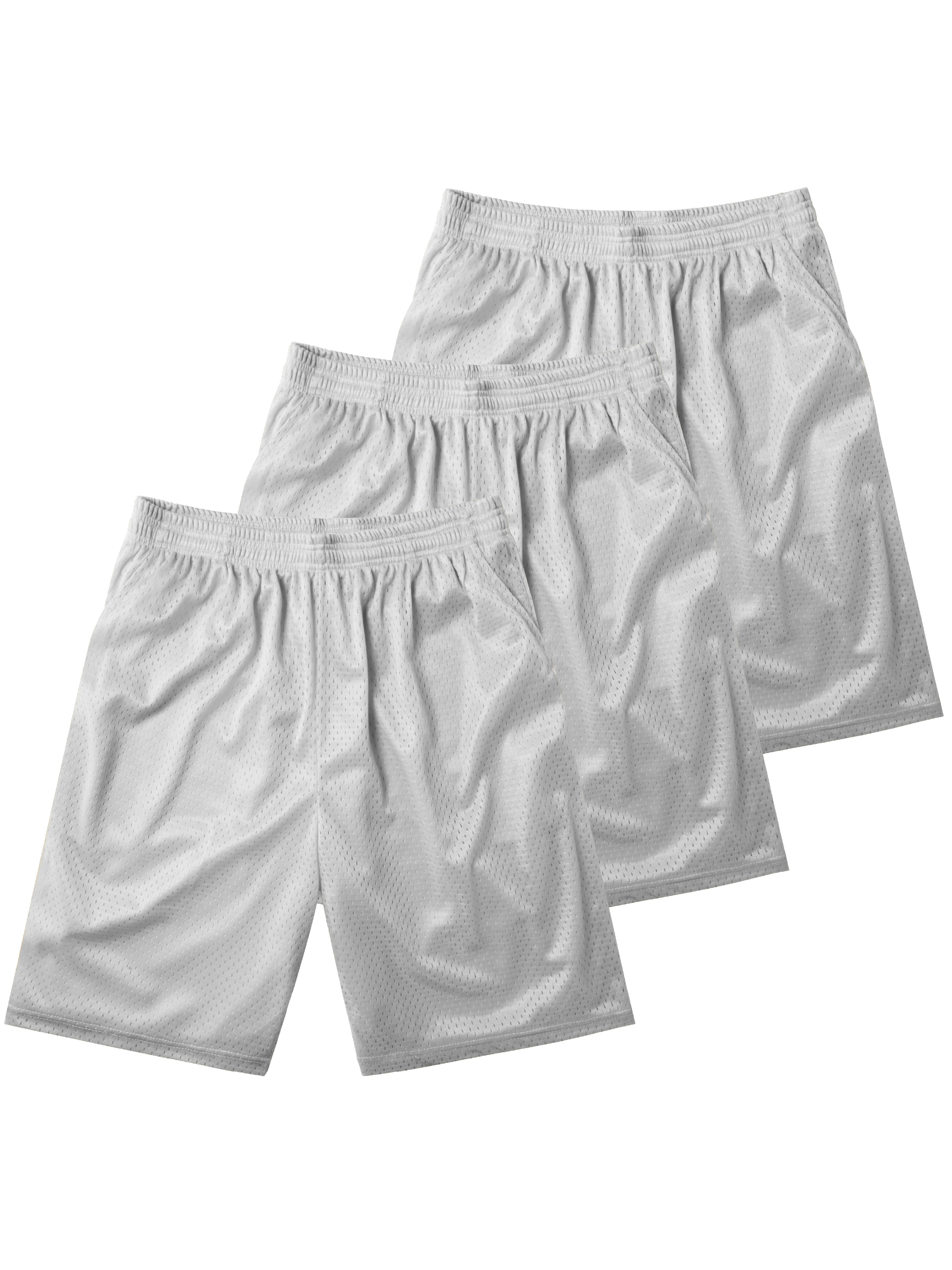 Ma Croix 3-PACK Men's Mesh Shorts With Pockets Gym Basketball Activewear