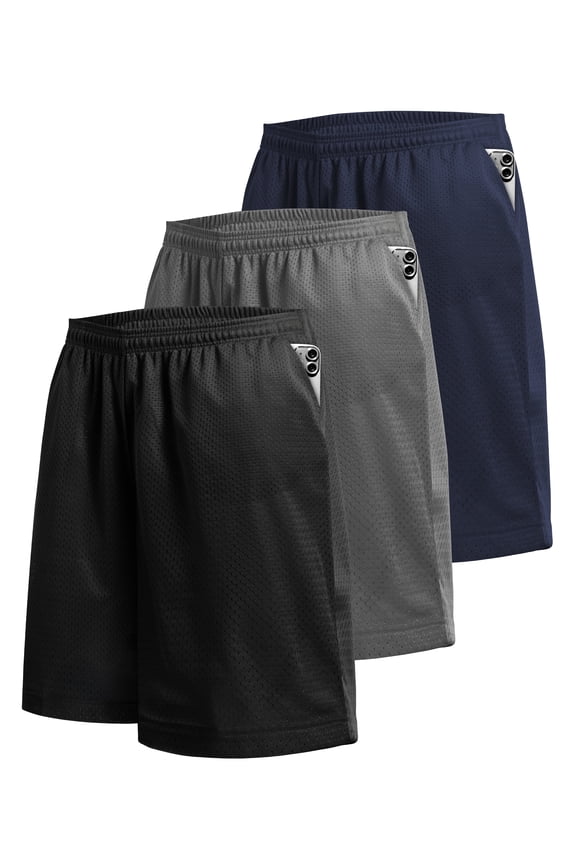3-PACK Men's Mesh Shorts With Pockets Gym Basketball Activewear
