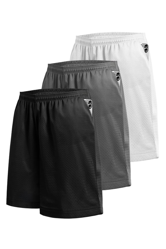 3-PACK Men's Mesh Shorts With Pockets Gym Basketball Activewear