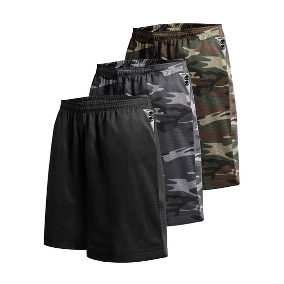Ma Croix 3-PACK Men's Mesh Shorts With Pockets Gym Basketball Activewear