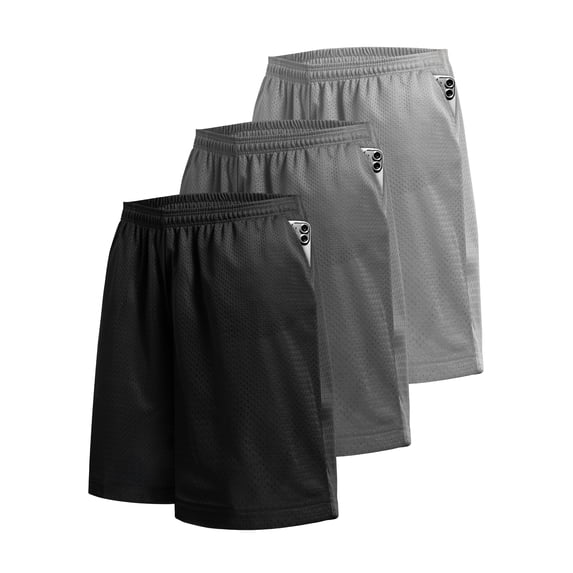 Ma Croix 3-PACK Men's Mesh Shorts With Pockets Gym Basketball Activewear