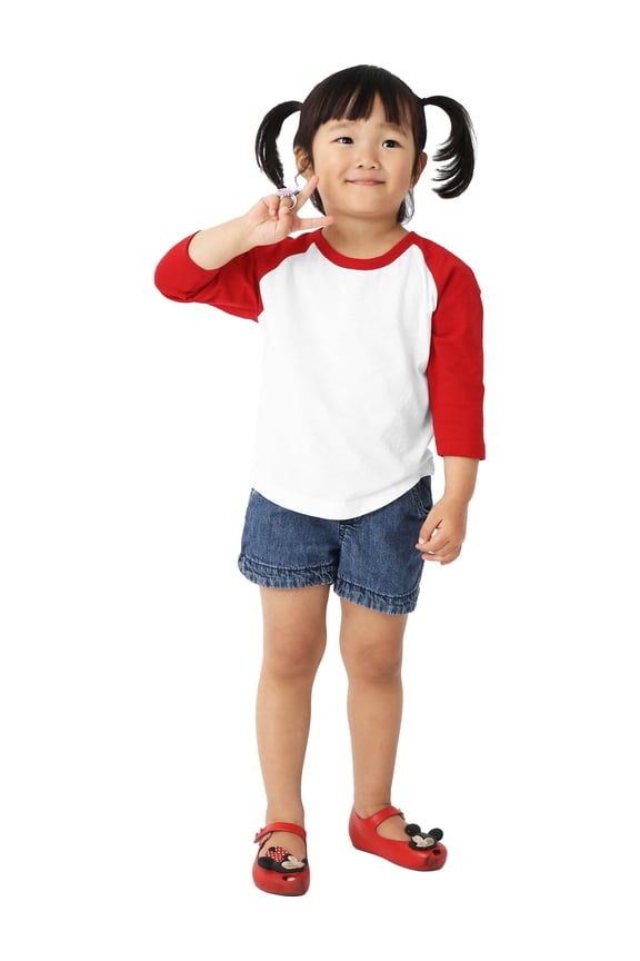 Infant Raglan 3/4 Sleeve Cotton Tees Sports Baseball Jersey