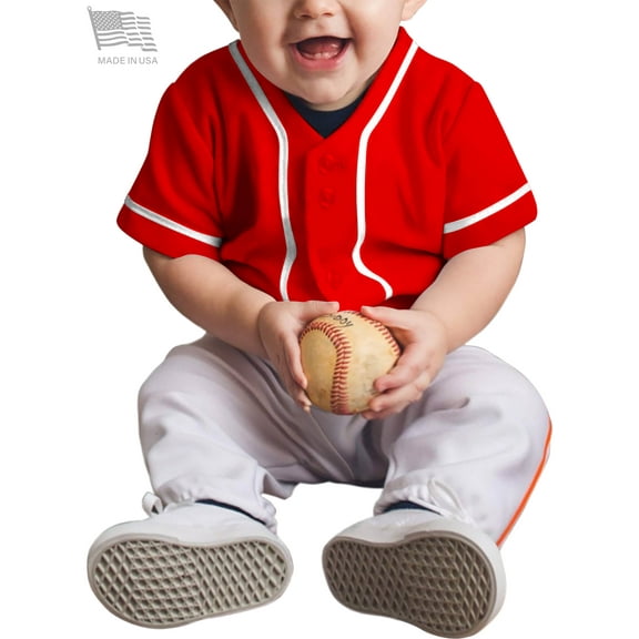 Ma Croix Kids Baseball Button Down Jersey Youth Active Athletic Uniform