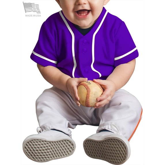 Ma Croix Kids Baseball Button Down Jersey Youth Active Athletic Uniform