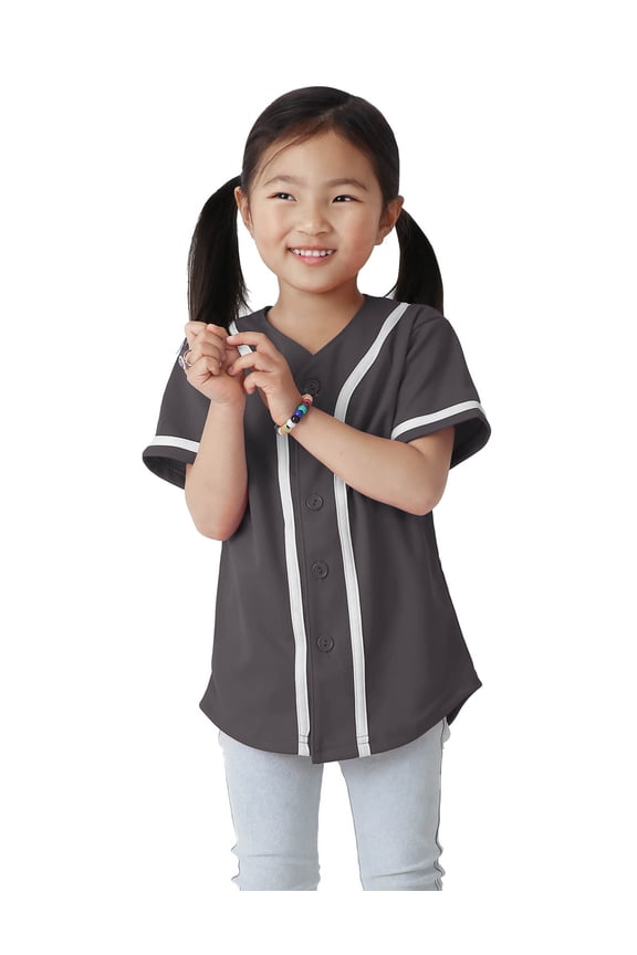 Kids Baseball Button Down Jersey Youth Active Athletic Uniform
