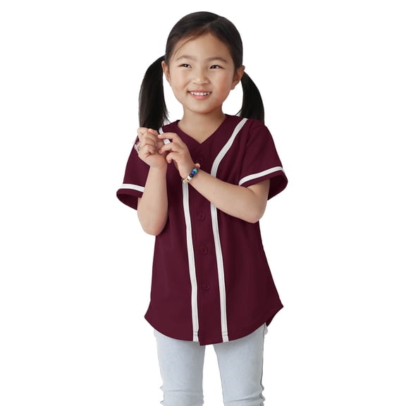 Ma Croix Kids Baseball Button Down Jersey Youth Active Athletic Uniform
