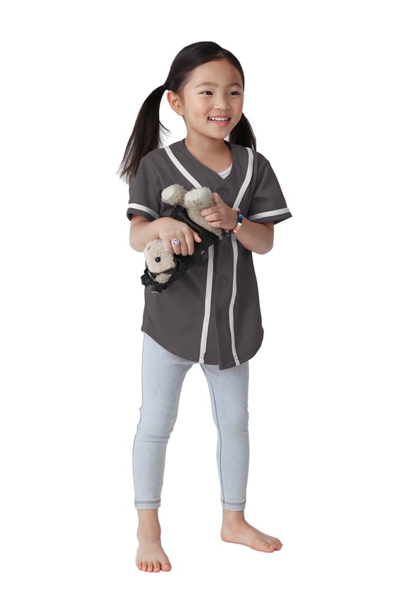 Kids Baseball Jersey Button Down Short Sleeve Unisex Youth Athletic Sportswear Uniform