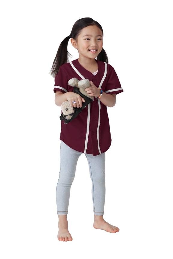 Kids Button Down Short Sleeve Baseball Shirt