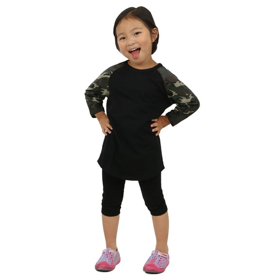 Ma Croix Kids Plain Raglan Baseball T-Shirt with 3/4 Sleeve Little League