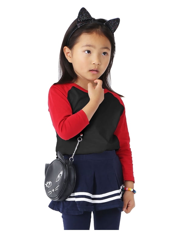 Kids Raglan 3/4 Sleeve Cotton Tees Sports Baseball Jersey