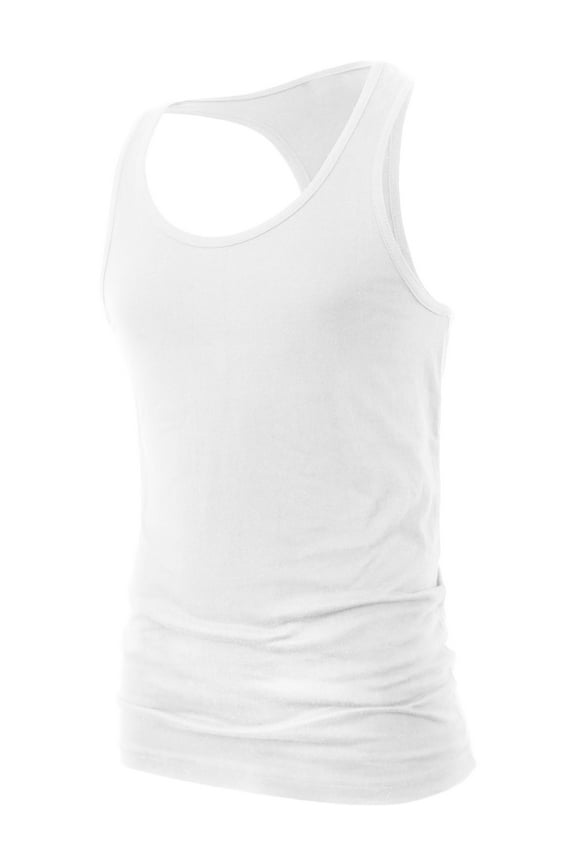 Men's Active Tri-Blend Slim Fit Racer Back Sleeveless Tank Top
