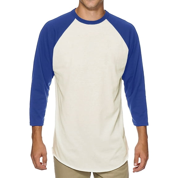Ma Croix Men's Basic Baseball Raglan 3/4 Sleeve T-Shirts