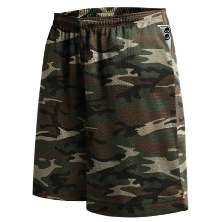 Ma Croix Men's Basic Mesh Shorts With Pockets PE Gym Workout Basketball Lounge Everyday Sportswear