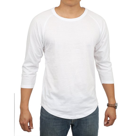 Ma Croix Men's Basic Raglan 3/4 Sleeve Tee Shirts Baseball Solid Athletic Crew Neck