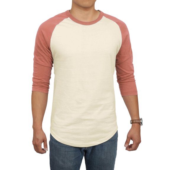 Ma Croix Men's Basic Raglan 3/4 Sleeve Tee Shirts Baseball Solid Athletic Crew Neck