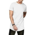 thumbnail image 1 of Ma Croix Men's Casual Longtail Extended Slim Fit Hip Hop Crew Neck Tee Shirts with Side Zipper, 1 of 4