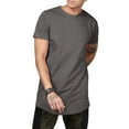 thumbnail image 1 of Ma Croix Men's Casual Longtail Extended Slim Fit Hip Hop Crew Neck Tee Shirts with Side Zipper, 1 of 4