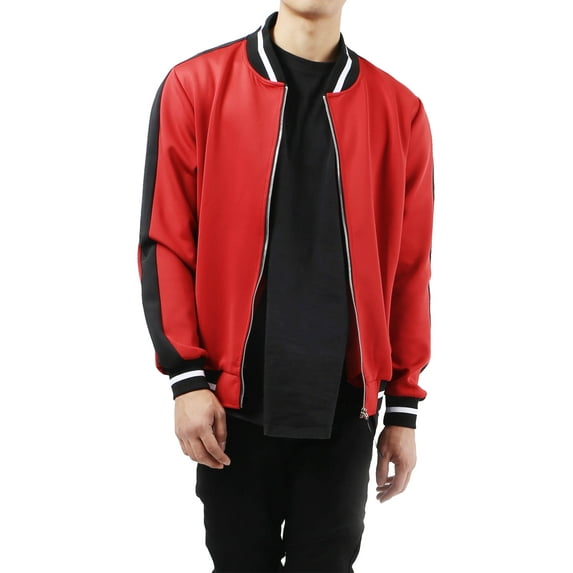 Ma Croix Men's Casual Stretch Slim Fit Track Bomber Jacket