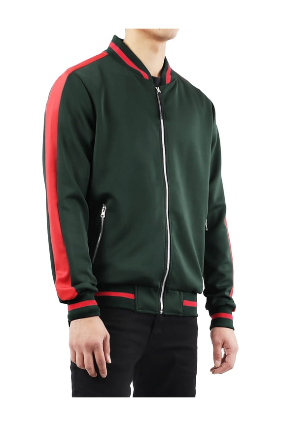 Men's Casual Stretch Slim Fit Track Bomber Jacket