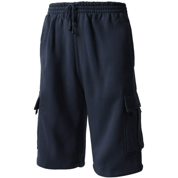 Ma Croix Men s Comfort Fleece Cargo Sweat Shorts with Drawstring