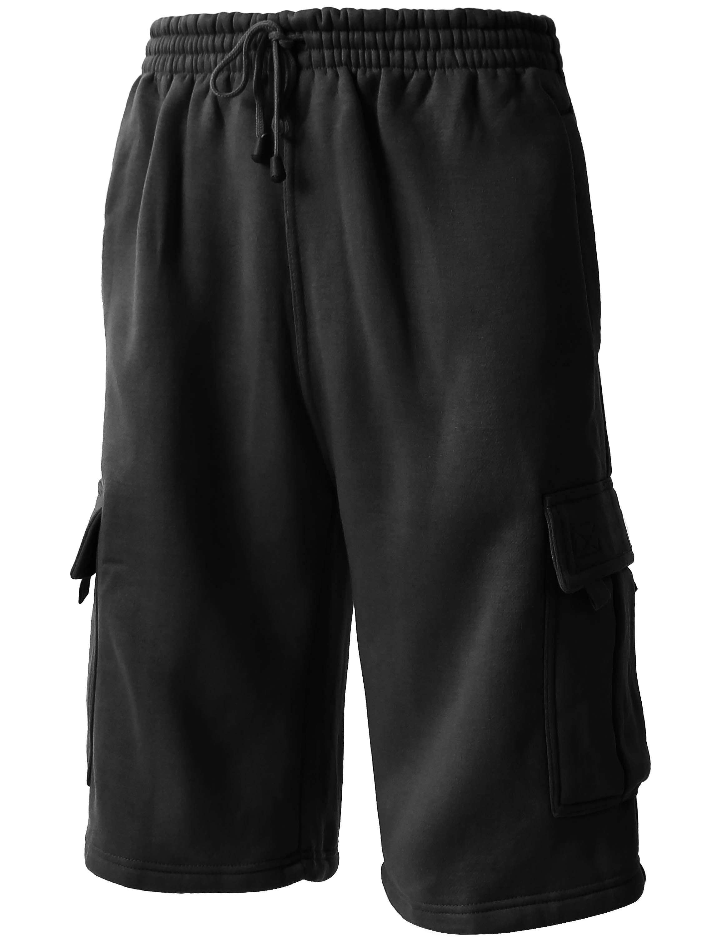 Men's Comfort Fleece Cargo Sweat Shorts with Drawstring