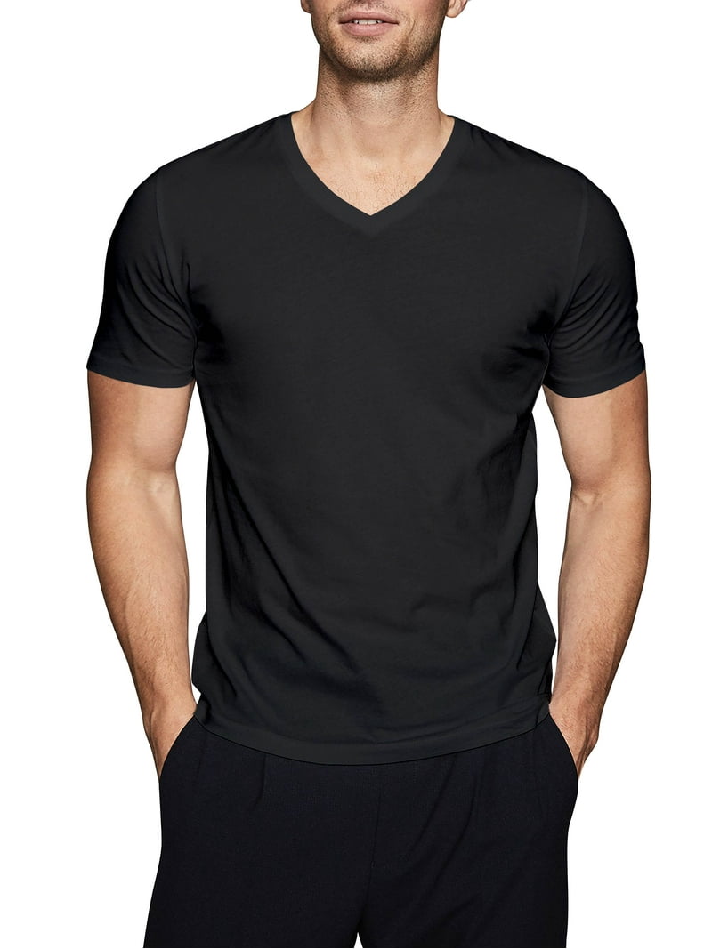 Ma Croix Men's Comfort Short Sleeve Cotton V Neck T-Shirts Plain