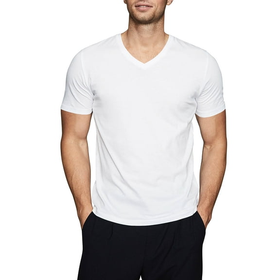 Ma Croix Men's Comfort Short Sleeve Cotton V Neck T-Shirts Plain Tee