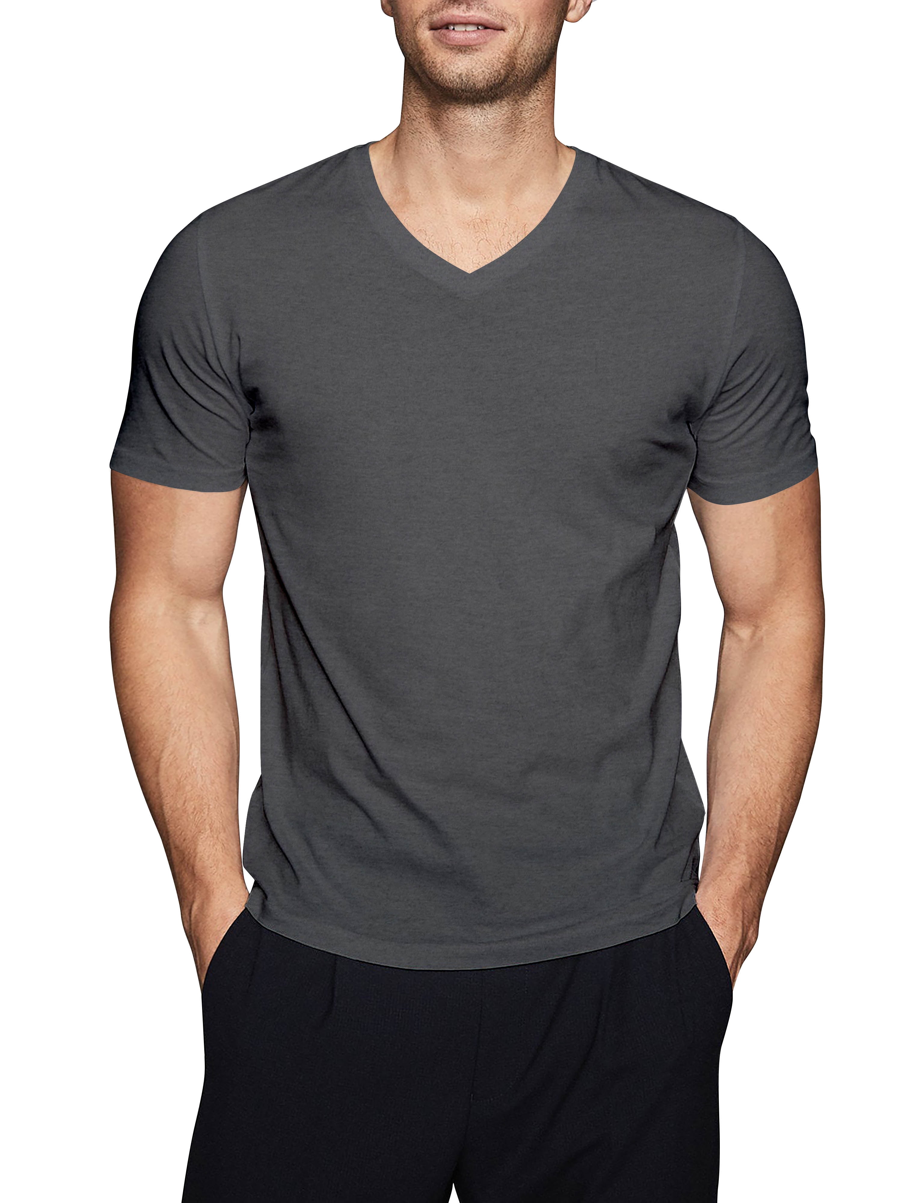 Ma Croix Men's Cotton V-Neck T-Shirts, Lightweight, Short Sleeve ...