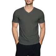 Ma Croix Men's Comfort Short Sleeve Cotton V Neck T-Shirts Plain Tee