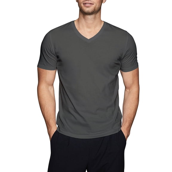Ma Croix Men's Comfort Short Sleeve Cotton V Neck T-Shirts Plain Tee