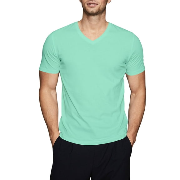 Ma Croix Men's Comfort Short Sleeve Cotton V Neck T-Shirts Plain Tee
