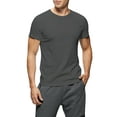 thumbnail image 1 of Ma Croix Men's Crew Neck T-Shirts Solid Short Sleeve Tee (Medium, Charcoal), 1 of 5