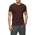 thumbnail image 1 of Ma Croix Men's Crew Neck T-Shirts Solid Short Sleeve Tee (Small, Dark Chocolate), 1 of 5