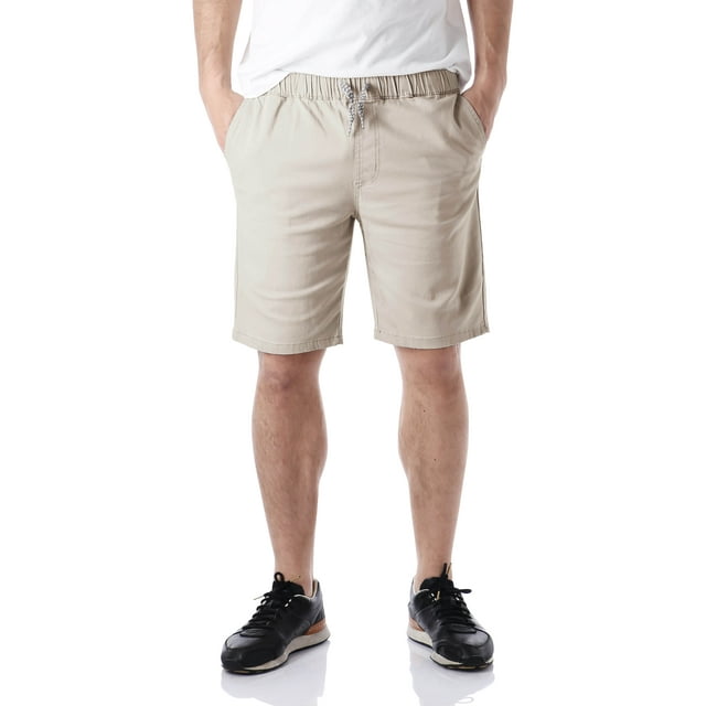 Ma Croix Men's Flat Front Summer Casual Twill Classic Slim Fit Cotton Shorts