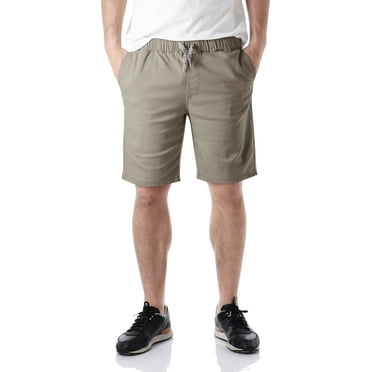Ma Croix Men's Flat Front Summer Casual Twill Classic Slim Fit Cotton Shorts