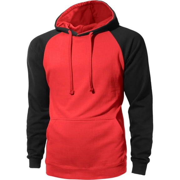 Ma Croix Men's Heavyweight Premium Pullover Hoodie Two Tone Raglan