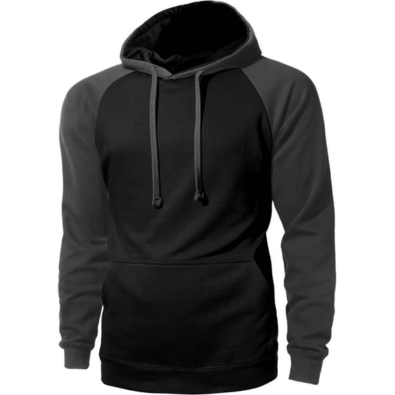 Ma Croix Men's Heavyweight Premium Pullover Hoodie Two Tone Raglan