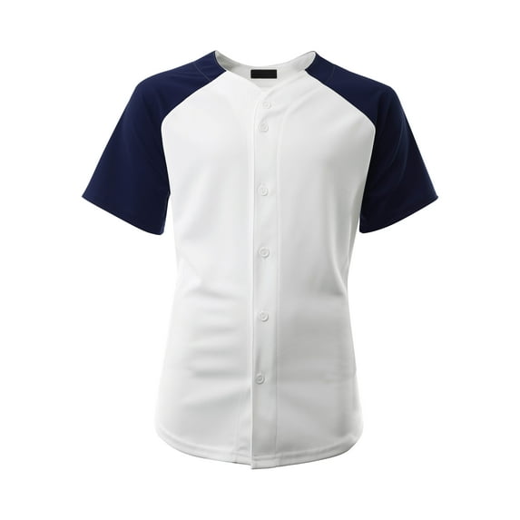 Ma Croix Men's Hip Hop Baseball Tee Button Down Street Inspired Sport Fit Two Tone Raglan Jersey