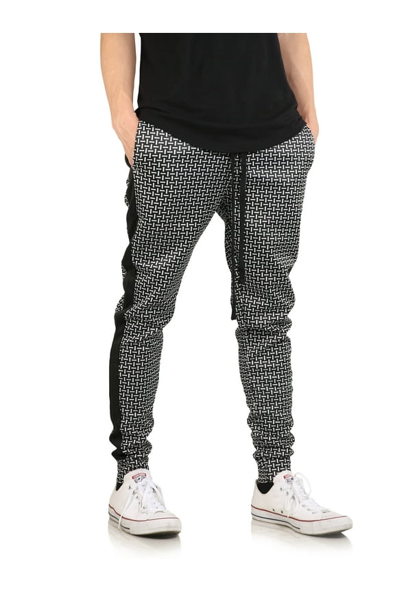 Men's Hip Hop Crisscross Harem Skinny Stripe Jogger