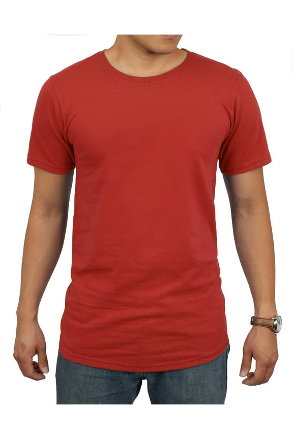 Men's Hip Hop Longlined Casual Crew Neck Basic T Shirts