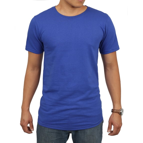 Ma Croix Men's Hip Hop Longlined Casual Crew Neck Basic T Shirts