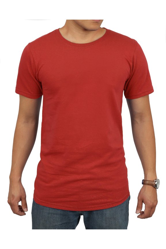 Men's Hip Hop Longlined Casual Crew Neck Basic T Shirts