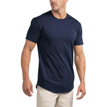 Ma Croix Men's Hipster Elongated Longline Casual Big and Tall T Shirts