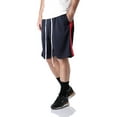 thumbnail image 1 of Ma Croix Men's Lightweight Stripe Track Shorts with Drawstring, 1 of 4
