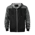 thumbnail image 1 of Ma Croix Mens Windbreaker Two Tone Jacket Slim Fit Water & Wind Resistant Active Track Jacket, 1 of 5