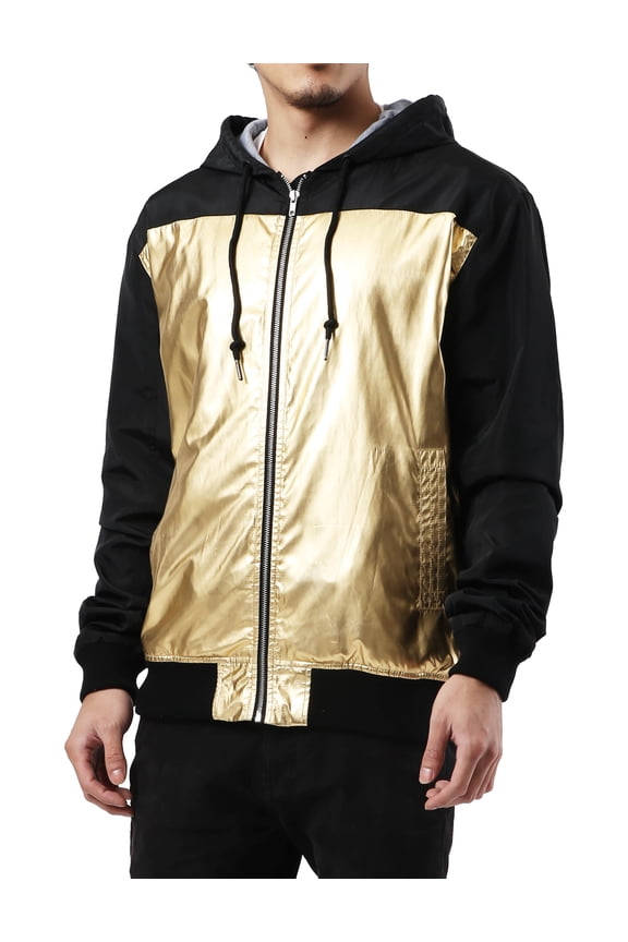 Men's Lightweight Windbreaker Hooded Winter Jacket Performance Packable Jacket Water Resistant Shell